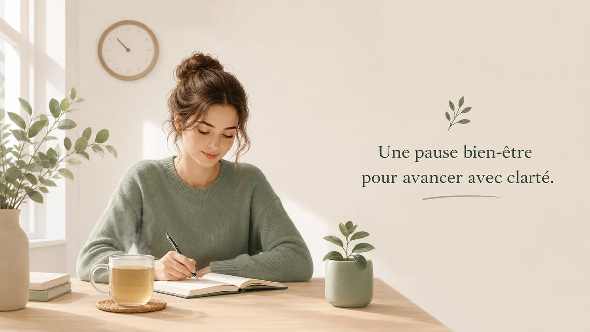 Illustration d’une personne préparant une boisson pour rester concentrée au travail
